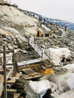 Der Zugang zum Rhone-Gletscher