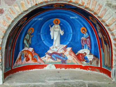 Ausgemaltes Gewölbe in einem Meteora Kloster