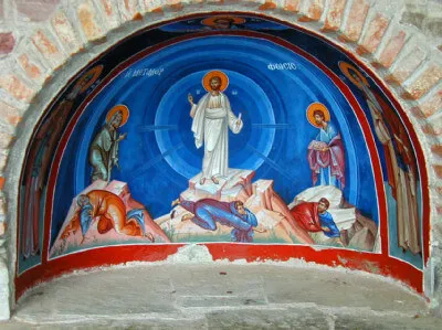 Ausgemaltes Gewölbe in einem Meteora Kloster Ausgemaltes Gewölbe in einem Meteora Kloster