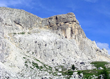 Blick auf Berg am Valparola-Joch