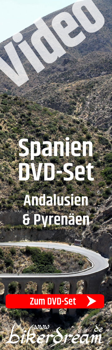 Motorradtour durch Andalusien und die spanischen Pyrenäen als Set mit DVD und Tourstor