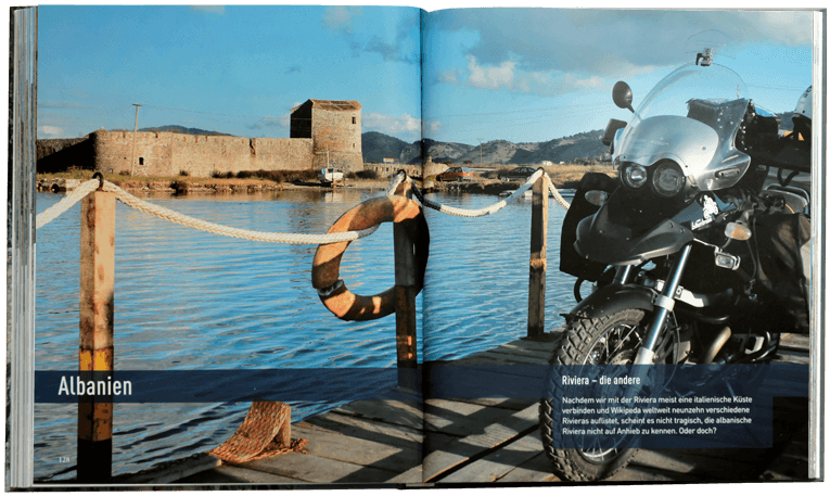 Vorschau Motorradreisebericht in Buchform beim Bruckmann-Verlag | Motorradtour durch Albanien