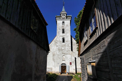 Blick auf Kirche von Kuldiga
