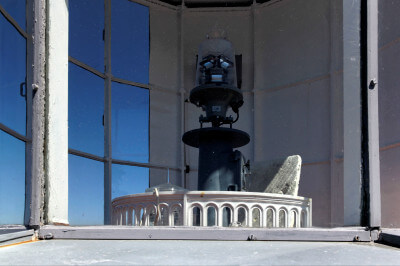 Blick in das Lichthaus des Leuchtturmes