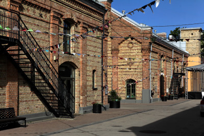 Gasse in der Speicherstadt von Riga