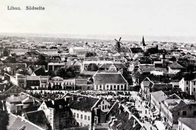 Fotografie einer alten Postkarte von Liepaja.