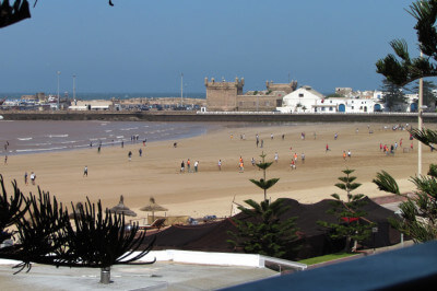Blick auf den Strand von Essaouira